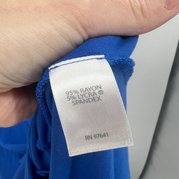 J.Jill Wearever Collection Flounced Hem Elliptical Blue Midi Dress Women's Small - Picture 6 of 9